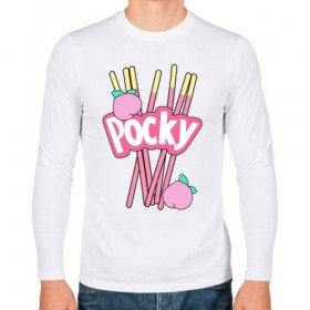 Мужской лонгслив хлопок с принтом KAWAII POCKY в Новосибирске, 100% хлопок |  | kawaii | kawaii pocky | pocky | pocky купить | pocky палочки | кавай | японские pocky