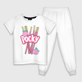 Детская пижама хлопок с принтом KAWAII POCKY в Новосибирске, 100% хлопок |  брюки и футболка прямого кроя, без карманов, на брюках мягкая резинка на поясе и по низу штанин
 | kawaii | kawaii pocky | pocky | pocky купить | pocky палочки | кавай | японские pocky
