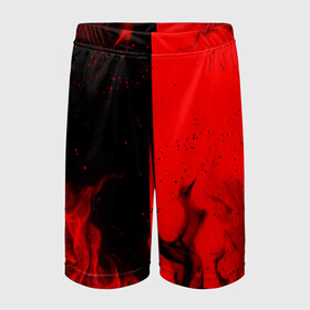 Детские спортивные шорты 3D с принтом BLACK RED FIRE в Новосибирске,  100% полиэстер
 | пояс оформлен широкой мягкой резинкой, ткань тянется
 | bright | fire | flame | heat | light | wildfire | искры | огненный | огонь | пламя | пожар