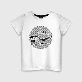 Детская футболка хлопок с принтом Free Style в Новосибирске, 100% хлопок | круглый вырез горловины, полуприлегающий силуэт, длина до линии бедер | dive | diving | swim | swimming | synchronized swimming | водный спорт | дайвинг | плавание | пловец | синхронное плавание | спорт