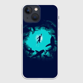 Чехол для iPhone 13 mini с принтом Swimming in the sea в Новосибирске,  |  | dive | diving | swim | swimming | synchronized swimming | водный спорт | дайвинг | плавание | пловец | синхронное плавание | спорт