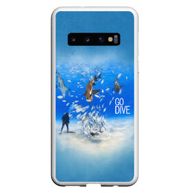 Чехол для Samsung Galaxy S10 с принтом Go Dive в Новосибирске, Силикон | Область печати: задняя сторона чехла, без боковых панелей | dive | diving | swim | swimming | synchronized swimming | водный спорт | дайвинг | плавание | пловец | синхронное плавание | спорт