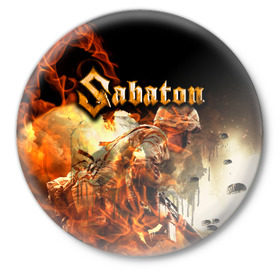 Значок с принтом Sabaton в Новосибирске,  металл | круглая форма, металлическая застежка в виде булавки | heavy | metal | power | sabaton | метал | пауэр | сабатон | хэви