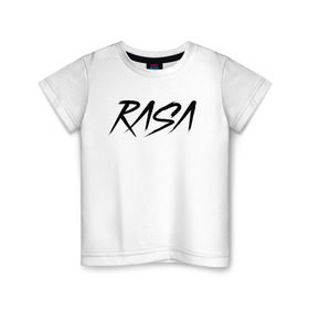 Детская футболка хлопок с принтом Rasa в Новосибирске, 100% хлопок | круглый вырез горловины, полуприлегающий силуэт, длина до линии бедер | абстрактный хип хоп | виктор поплеев | дарья шейко | дип хаус | под фонарём | раса | рэп