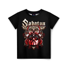 Детская футболка 3D с принтом Sabaton в Новосибирске, 100% гипоаллергенный полиэфир | прямой крой, круглый вырез горловины, длина до линии бедер, чуть спущенное плечо, ткань немного тянется | Тематика изображения на принте: battle metal | primo victoria | sabaton | the art of war | the great war | группа | йоаким броден | латный ботинок | метал | пауэр | рыцарские доспехи | сабатон | собатон | хэви