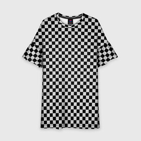 Детское платье 3D с принтом Checkerboard Color  в Новосибирске, 100% полиэстер | прямой силуэт, чуть расширенный к низу. Круглая горловина, на рукавах — воланы | checkerboard | gradient | бойчик | в клетку | в клеточку | градиент | клетка | музыка | орнамент | френдзона | шахматная доска | шашки