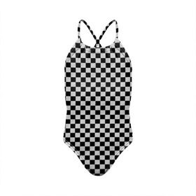 Детский купальник 3D с принтом Checkerboard Color в Новосибирске, Полиэстер 85%, Спандекс 15% | Слитный крой, подклад по переду изделия, узкие бретели | Тематика изображения на принте: checkerboard | gradient | бойчик | в клетку | в клеточку | градиент | клетка | музыка | орнамент | френдзона | шахматная доска | шашки