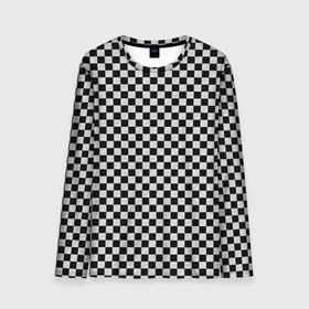 Мужской лонгслив 3D с принтом Checkerboard Color  в Новосибирске, 100% полиэстер | длинные рукава, круглый вырез горловины, полуприлегающий силуэт | checkerboard | gradient | бойчик | в клетку | в клеточку | градиент | клетка | музыка | орнамент | френдзона | шахматная доска | шашки