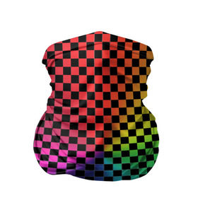 Бандана-труба 3D с принтом Checkerboard Color  в Новосибирске, 100% полиэстер, ткань с особыми свойствами — Activecool | плотность 150‒180 г/м2; хорошо тянется, но сохраняет форму | checkerboard | gradient | бойчик | в клетку | в клеточку | градиент | клетка | музыка | орнамент | френдзона | шахматная доска | шашки