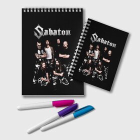 Блокнот с принтом Sabaton в Новосибирске, 100% бумага | 48 листов, плотность листов — 60 г/м2, плотность картонной обложки — 250 г/м2. Листы скреплены удобной пружинной спиралью. Цвет линий — светло-серый
 | heavy metal | heroes | sabaton | the great war | the last stand | группы | метал | музыка | сабатон | хэви метал