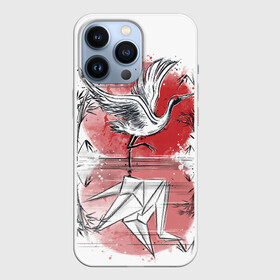 Чехол для iPhone 13 Pro с принтом Японская мечта в Новосибирске,  |  | Тематика изображения на принте: bird | crane | japan | sakura | tradition | travel | журавль | птица | путешествие | сакура | традиция | япония