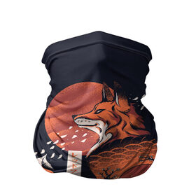 Бандана-труба 3D с принтом Японская Лиса в Новосибирске, 100% полиэстер, ткань с особыми свойствами — Activecool | плотность 150‒180 г/м2; хорошо тянется, но сохраняет форму | cute | fox | foxes | japan | japanese | kitsune | miyagi | tokyo | village | деревня | кицунэ | лиса | лисы | милый | мияги | токио | япония | японский