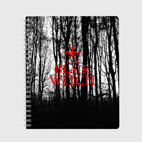 Тетрадь с принтом BLAIR WITCH в Новосибирске, 100% бумага | 48 листов, плотность листов — 60 г/м2, плотность картонной обложки — 250 г/м2. Листы скреплены сбоку удобной пружинной спиралью. Уголки страниц и обложки скругленные. Цвет линий — светло-серый
 | blair witch | blair witch 2019 | blair witch игра | blairs witch | блэр | ведьмы | ведьмы из блэр