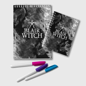 Блокнот с принтом BLAIR WITCH в Новосибирске, 100% бумага | 48 листов, плотность листов — 60 г/м2, плотность картонной обложки — 250 г/м2. Листы скреплены удобной пружинной спиралью. Цвет линий — светло-серый
 | Тематика изображения на принте: blair witch | blair witch 2019 | blair witch игра | blairs witch | блэр | ведьмы | ведьмы из блэр