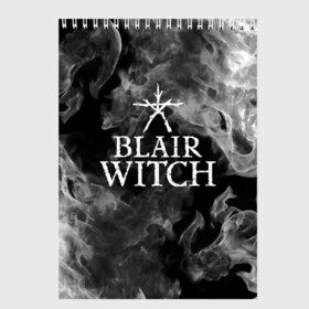 Скетчбук с принтом BLAIR WITCH в Новосибирске, 100% бумага
 | 48 листов, плотность листов — 100 г/м2, плотность картонной обложки — 250 г/м2. Листы скреплены сверху удобной пружинной спиралью | Тематика изображения на принте: blair witch | blair witch 2019 | blair witch игра | blairs witch | блэр | ведьмы | ведьмы из блэр