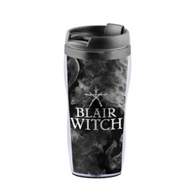 Термокружка-непроливайка с принтом BLAIR WITCH в Новосибирске, внутренняя часть — пищевой пластик, наружная часть — прозрачный пластик, между ними — полиграфическая вставка с рисунком | объем — 350 мл, герметичная крышка | blair witch | blair witch 2019 | blair witch игра | blairs witch | блэр | ведьмы | ведьмы из блэр