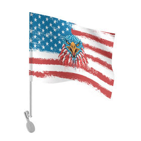 Флаг для автомобиля с принтом American Eagle в Новосибирске, 100% полиэстер | Размер: 30*21 см | america | amerika | bird | eagle | flag | usa | америка | американский | орел | птица | соединенные | сша | флаг | штаты
