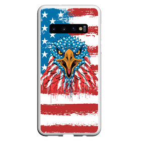 Чехол для Samsung Galaxy S10 с принтом American Eagle в Новосибирске, Силикон | Область печати: задняя сторона чехла, без боковых панелей | Тематика изображения на принте: america | amerika | bird | eagle | flag | usa | америка | американский | орел | птица | соединенные | сша | флаг | штаты