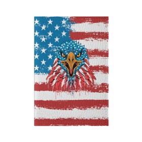 Обложка для паспорта матовая кожа с принтом American Eagle в Новосибирске, натуральная матовая кожа | размер 19,3 х 13,7 см; прозрачные пластиковые крепления | Тематика изображения на принте: america | amerika | bird | eagle | flag | usa | америка | американский | орел | птица | соединенные | сша | флаг | штаты