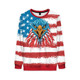 Женский свитшот 3D с принтом American Eagle в Новосибирске, 100% полиэстер с мягким внутренним слоем | круглый вырез горловины, мягкая резинка на манжетах и поясе, свободная посадка по фигуре | america | amerika | bird | eagle | flag | usa | америка | американский | орел | птица | соединенные | сша | флаг | штаты