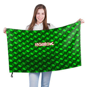 Флаг 3D с принтом ROBLOX в Новосибирске, 100% полиэстер | плотность ткани — 95 г/м2, размер — 67 х 109 см. Принт наносится с одной стороны | game | gamer | logo | minecraft | roblox | simulator | игра | конструктор | лого | симулятор | строительство | фигура