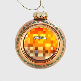 Стеклянный ёлочный шар с принтом ROBLOX в Новосибирске, Стекло | Диаметр: 80 мм | game | gamer | logo | minecraft | roblox | simulator | игра | конструктор | лого | симулятор | строительство | фигура