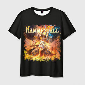 Мужская футболка 3D с принтом Hammerfall в Новосибирске, 100% полиэфир | прямой крой, круглый вырез горловины, длина до линии бедер | Тематика изображения на принте: 