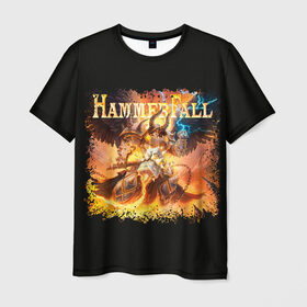 Мужская футболка 3D с принтом Hammerfall в Новосибирске, 100% полиэфир | прямой крой, круглый вырез горловины, длина до линии бедер | 