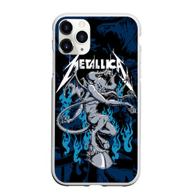 Чехол для iPhone 11 Pro Max матовый с принтом Metallica в Новосибирске, Силикон |  | american | blue | demon | devil | flame | hell | metal band | metallica | music | rock | американская | голубое | демон | дьявол | метал группа | металлика | музыка | пламя | рок | черт