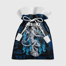 Подарочный 3D мешок с принтом Metallica в Новосибирске, 100% полиэстер | Размер: 29*39 см | Тематика изображения на принте: american | blue | demon | devil | flame | hell | metal band | metallica | music | rock | американская | голубое | демон | дьявол | метал группа | металлика | музыка | пламя | рок | черт