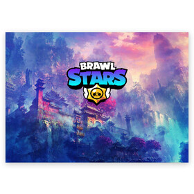 Поздравительная открытка с принтом Brawl Stars в Новосибирске, 100% бумага | плотность бумаги 280 г/м2, матовая, на обратной стороне линовка и место для марки
 | brawl | bs | fails | leon | stars | supercell | tick | бой | босс | бравл | броубол | бс | герои | драка | звезд | осада | сейф | старс | цель