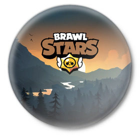 Значок с принтом Brawl Stars в Новосибирске,  металл | круглая форма, металлическая застежка в виде булавки | brawl | bs | fails | leon | stars | supercell | tick | бой | босс | бравл | броубол | бс | герои | драка | звезд | осада | сейф | старс | цель