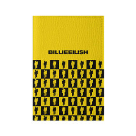 Обложка для паспорта матовая кожа с принтом BILLIE EILISH в Новосибирске, натуральная матовая кожа | размер 19,3 х 13,7 см; прозрачные пластиковые крепления | be | billie | billie eilish | билли | билли айлиш