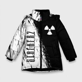 Зимняя куртка для девочек 3D с принтом S T A L K E R 2 в Новосибирске, ткань верха — 100% полиэстер; подклад — 100% полиэстер, утеплитель — 100% полиэстер. | длина ниже бедра, удлиненная спинка, воротник стойка и отстегивающийся капюшон. Есть боковые карманы с листочкой на кнопках, утяжки по низу изделия и внутренний карман на молнии. 

Предусмотрены светоотражающий принт на спинке, радужный светоотражающий элемент на пуллере молнии и на резинке для утяжки. | bandit | chernobyl | pripyat | s.t.a.l.k.e.r. 2 | shadow of chernobyl | stalker | stalker 2 | бандиты | меченый | припять | сталкер | сталкер 2 | тени чернобыля | чернобыль | чистое небо