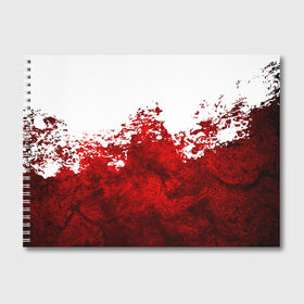Альбом для рисования с принтом Кровавые брызги в Новосибирске, 100% бумага
 | матовая бумага, плотность 200 мг. | blood | bloody | horror | texture | абстракция | брызги | в крови | краска | красная краска | кровавая | кровь | текстура | ужас