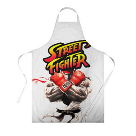 Фартук 3D с принтом Street fighter в Новосибирске, 100% полиэстер | общий размер — 65 х 85 см, ширина нагрудника — 26 см, горловина — 53 см, длина завязок — 54 см, общий обхват в поясе — 173 см. Принт на завязках и на горловине наносится с двух сторон, на основной части фартука — только с внешней стороны | capcom | fighter | fighting | street | боец | суторито фаита | уличный | файтинг