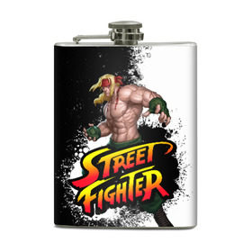 Фляга с принтом Street fighter в Новосибирске, металлический корпус | емкость 0,22 л, размер 125 х 94 мм. Виниловая наклейка запечатывается полностью | 