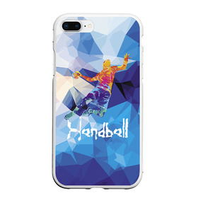 Чехол для iPhone 7Plus/8 Plus матовый с принтом Handball в Новосибирске, Силикон | Область печати: задняя сторона чехла, без боковых панелей | attack | ball | game | handball | jump | player | sport | sportsman | атака | игра | мяч | прыжок | спорт | спортмен