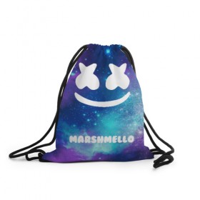 Рюкзак-мешок 3D с принтом MARSHMELLO SPACE в Новосибирске, 100% полиэстер | плотность ткани — 200 г/м2, размер — 35 х 45 см; лямки — толстые шнурки, застежка на шнуровке, без карманов и подкладки | Тематика изображения на принте: 