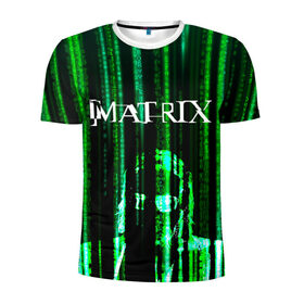 Мужская футболка 3D спортивная с принтом Matrix в Новосибирске, 100% полиэстер с улучшенными характеристиками | приталенный силуэт, круглая горловина, широкие плечи, сужается к линии бедра | keanu | matrix | reeves | the matrix | киану | матрица | морфиус | ривз