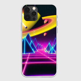 Чехол для iPhone 12 Pro Max с принтом САТУРН в Новосибирске, Силикон |  | bright | colorful | cool | disco | music | music lover | retro | speaker | tape recorder | technique | vintage | винтаж | динамик | диско | магнитофон | меломан | музыка | неон | разноцветный | ретро | техника