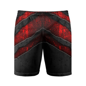 Мужские шорты спортивные с принтом Black  Red Metal в Новосибирске,  |  | metal | texture | абстракция | камень | лава | метал | текстура | черная
