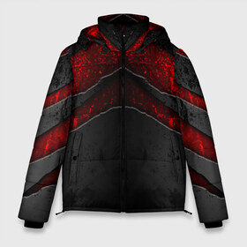 Мужская зимняя куртка 3D с принтом Black & Red Metal в Новосибирске, верх — 100% полиэстер; подкладка — 100% полиэстер; утеплитель — 100% полиэстер | длина ниже бедра, свободный силуэт Оверсайз. Есть воротник-стойка, отстегивающийся капюшон и ветрозащитная планка. 

Боковые карманы с листочкой на кнопках и внутренний карман на молнии. | metal | texture | абстракция | камень | лава | метал | текстура | черная