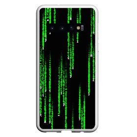 Чехол для Samsung Galaxy S10 с принтом МАТРИЦА в Новосибирске, Силикон | Область печати: задняя сторона чехла, без боковых панелей | agent smith | hugo weaving | keanu reeves | the matrix | киану ривз | код | матрица | матрица 4 | нео | цифры