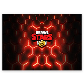 Поздравительная открытка с принтом BRAWL STARS в Новосибирске, 100% бумага | плотность бумаги 280 г/м2, матовая, на обратной стороне линовка и место для марки
 | brawl stars | bull | colt | leon | stars | берли | бо | брок | ворон | джесси | динамайк | дэррил | кольт | леон | мортис | нита | пайпер | пенни | поко | пэм | рикошет | спайк | тара | фрэнк | шелли | эль примо