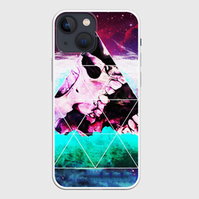 Чехол для iPhone 13 mini с принтом SKULL SPACE в Новосибирске,  |  | abstraction | geometry | optic | optical | pattern | visual | абстракция | геометрия | движение | линии | оптический узор | психоделика | текстуры | узор