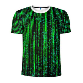 Мужская футболка 3D спортивная с принтом МАТРИЦА КАК В КИНО в Новосибирске, 100% полиэстер с улучшенными характеристиками | приталенный силуэт, круглая горловина, широкие плечи, сужается к линии бедра | agent smith | hugo weaving | keanu reeves | the matrix | киану ривз | код | матрица | матрица 4 | нео | цифры
