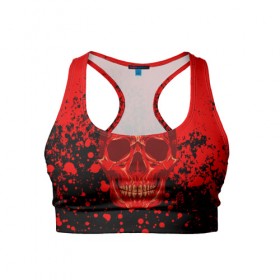 Женский спортивный топ 3D с принтом Devil Skull в Новосибирске, 82% полиэстер, 18% спандекс Ткань безопасна для здоровья, позволяет коже дышать, не мнется и не растягивается |  | blood | devil | halloween | horror | paint | skull | дьявол | краска | кровь | страшный | хеллоуин | хэлуин | череп