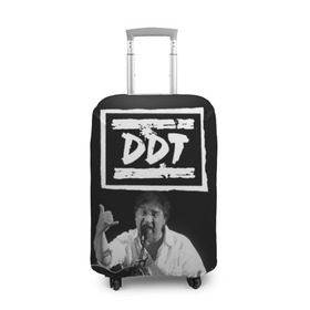 Чехол для чемодана 3D с принтом ДДТ в Новосибирске, 86% полиэфир, 14% спандекс | двустороннее нанесение принта, прорези для ручек и колес | ddt | rock | ддт | рок | русский рок | юрий шевчук