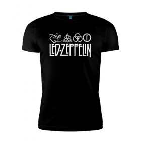 Мужская футболка премиум с принтом Led Zeppelin в Новосибирске, 92% хлопок, 8% лайкра | приталенный силуэт, круглый вырез ворота, длина до линии бедра, короткий рукав | led | led zeppelin | lz | zoso | группа | джимми пейдж | джон генри бонэм | джон пол джонс | зосо | лед зепелен | лед зеппелин | ледзепелен | ледзеппелин | лз | метал | роберт плант | рок | тяжелый